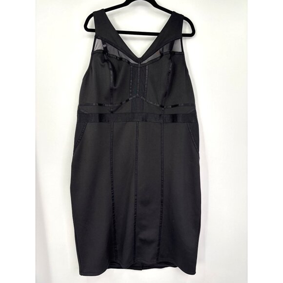 Torrid Scuba Bodycon Cocktail Dress Bandage Stretch Knee Length Black Sz 3X NEW - Picture 1 of 8